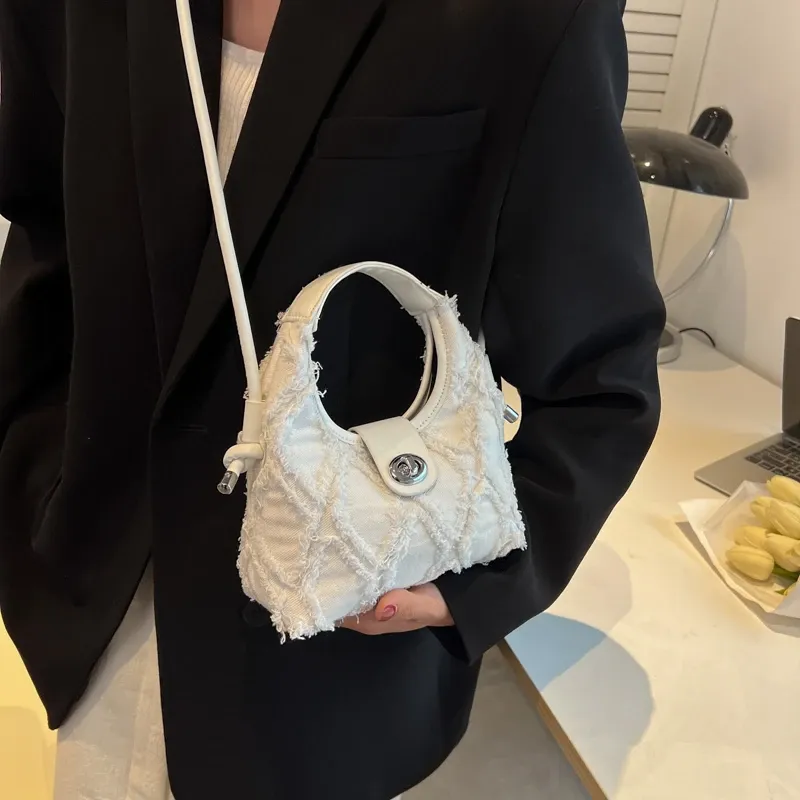 Hobo měkká džínová taška přes rameno malá crossbody taška pro ženy značkové módní kabelky totes_voghion.com