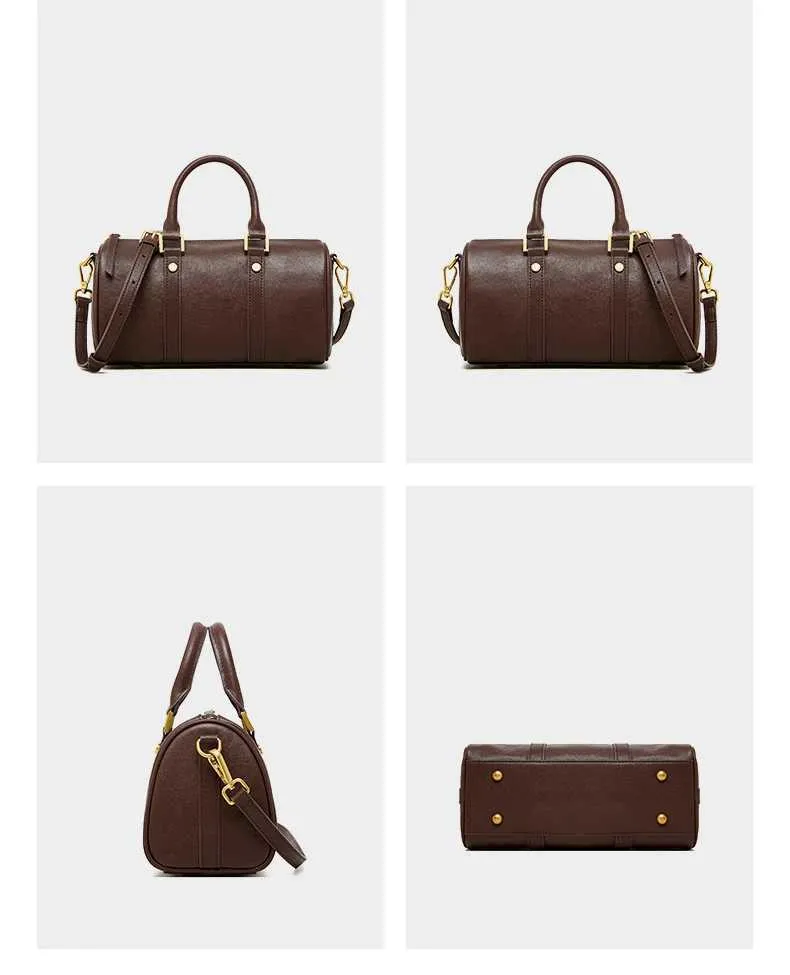 Borsa boston donna in vera pelle borsa a spalla e tracolla_voghion.com