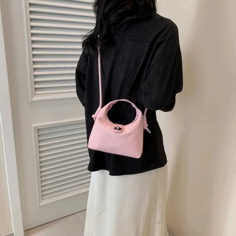 Elegante Geflochtene Pu-leder-eimerhandtasche Als Umhängetasche_voghion.com