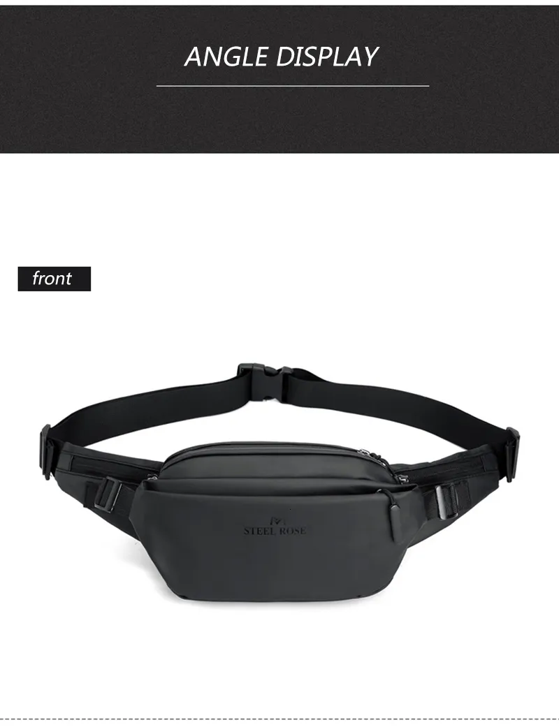 Férfi divatos mellkas kültéri sport övtáska tinédzsereknek vízálló férfi deréktáskák kiváló minőségű fanny Pack 230921_voghion.com