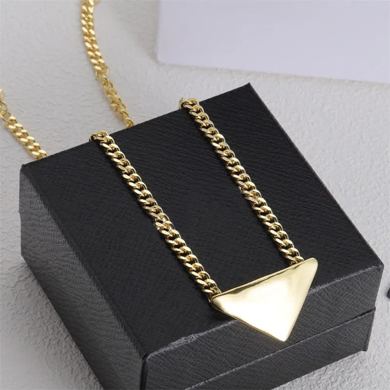 Gouden driehoek hanger ketting voor dames en heren trendy_voghion.com