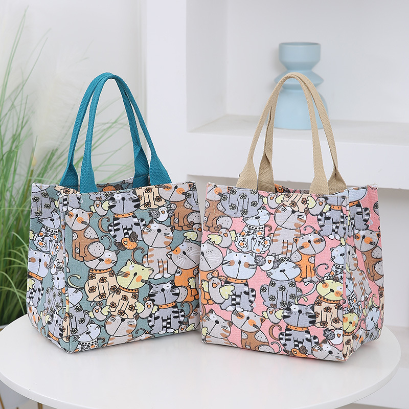 Women's Cartoon Large Capacity Office Lunch Commuter Handbag Tote Small Bag_voghion.com