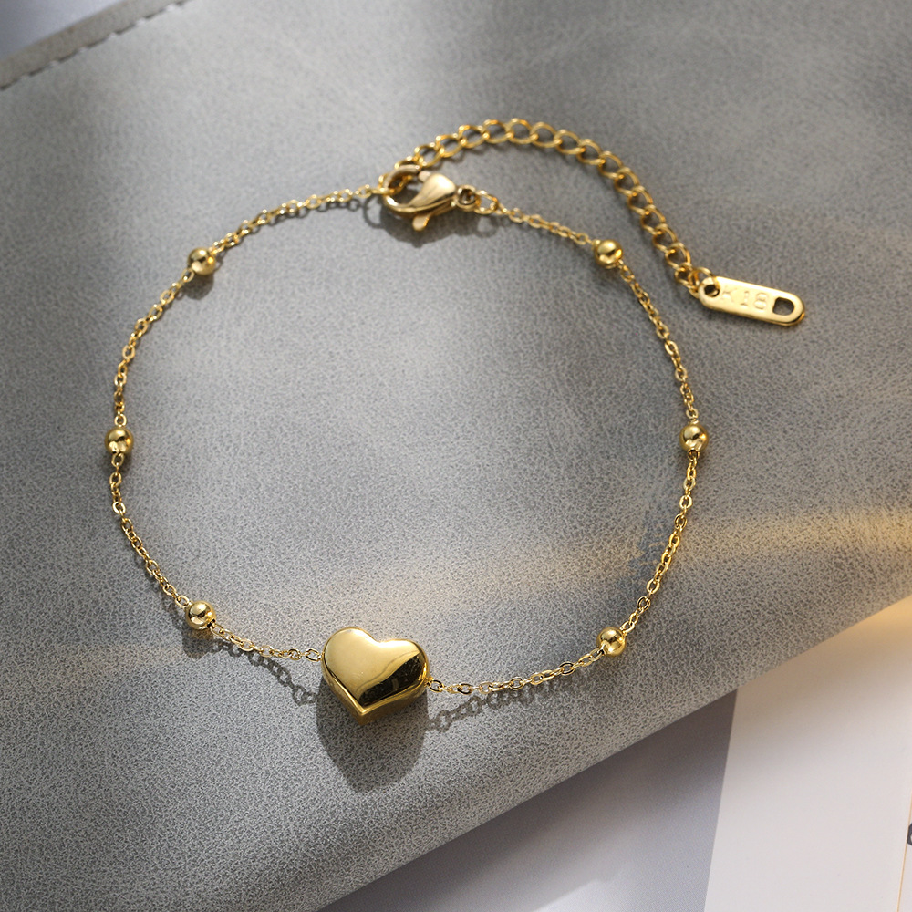 Heart Charm Bracelet For Women Titanium Steel Fashion Jewellery_voghion.com