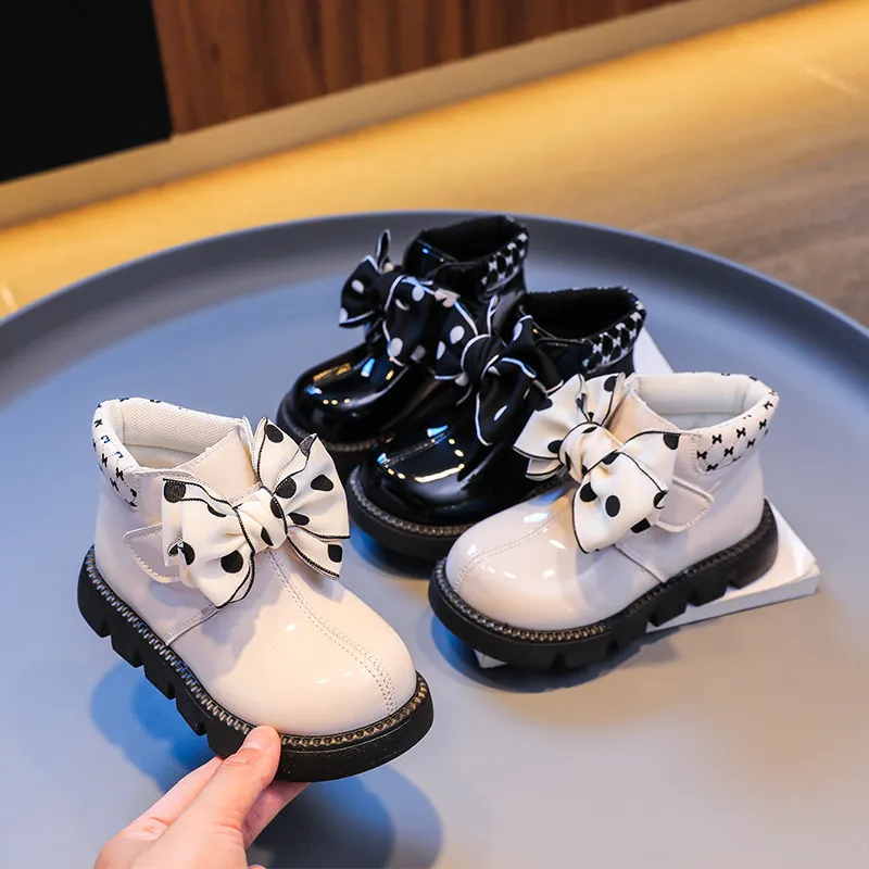 Toddler Platform Fashion Kids New Bowknot Princess Anti Slip Ankle Boots Soft Sole Short Leather Boot Girl Shoe Cutefeet_voghion.com