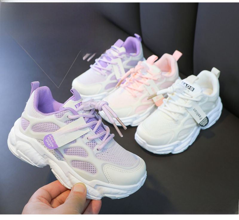 Girls Mesh Sneakers Breathable Torre 2023 New Fashion Children's Shoes_voghion.com