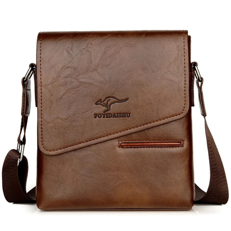 Summer Brand Kangaroo Messenger Bags Leather Casual Crossbody For Men Business Shoulder Bag Male Small Handbag_voghion.com