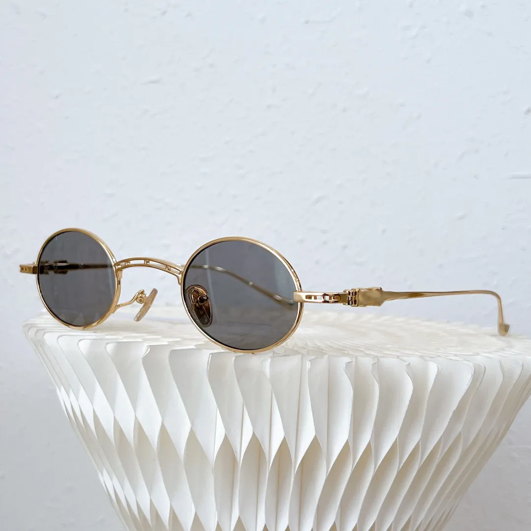 designer CHROME men women sunglasses Metal Small frame oval glasses Rock punk street hip hop style Mirror leg carving_voghion.com