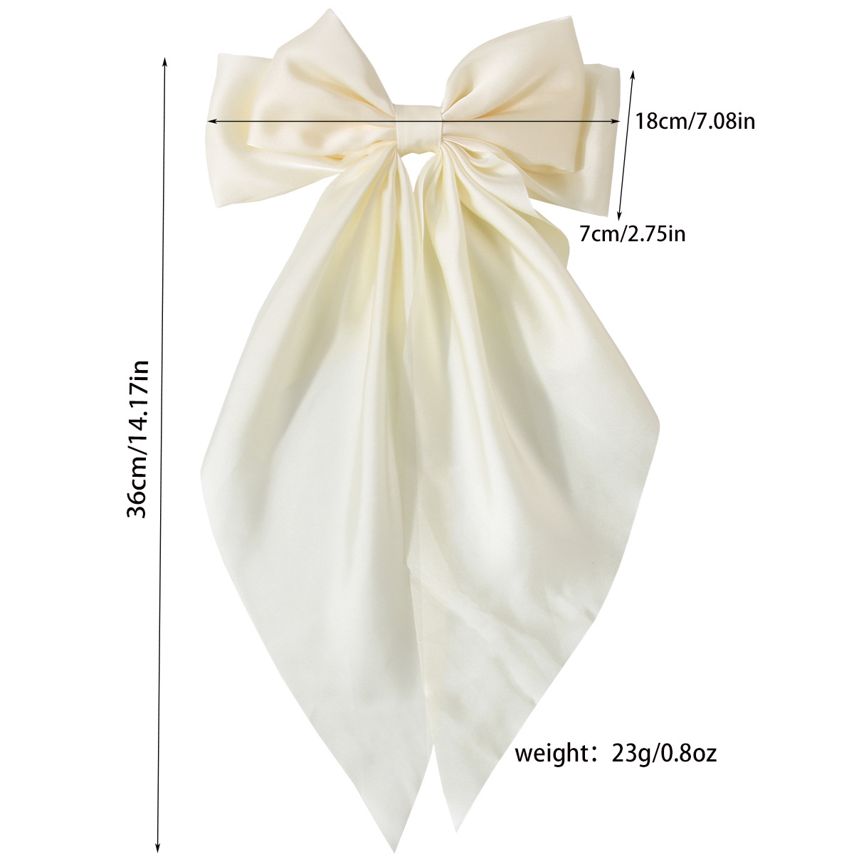 Women’s Accessories Oversized Ribbon Bow Spring Clip Hair Accessories High-end Satin Hair Clip_voghion.com
