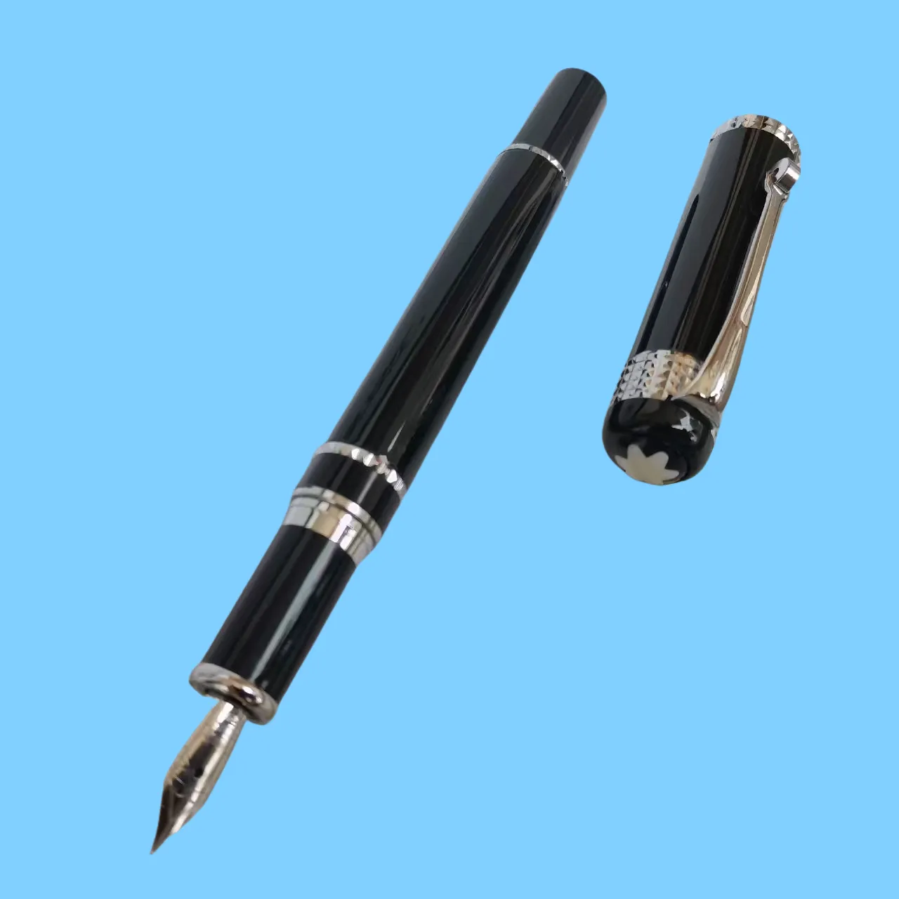 Hochwertiger silberner Auto-Kugelschreiber, Geschäfts- und Büromaterial, modisch, zum Schreiben, Nachfüllen von Stiften für Geburtstagsgeschenke, Tintenroller, Kugelschreiber, Füllfederhalter_voghion.com