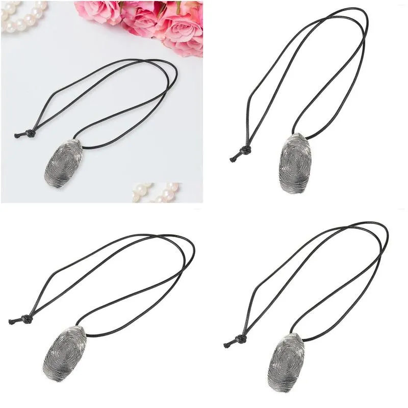 Pendant Necklaces Fingerprint Necklace Jewelry Western Cowboy Rope Chain Fashion Handicrafts Creative For Party Daily_voghion.com