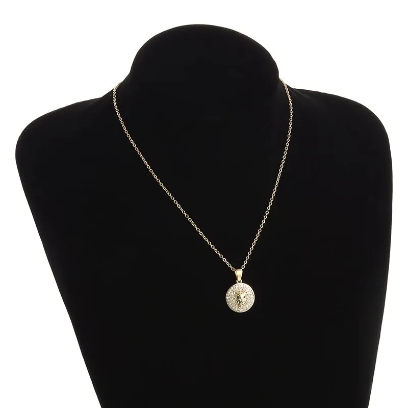 Chain Fahion High Quality Cubic Zirconia Leopard Head Pendant Necklace Women Girl Gold Color Charm Party Jewelry_voghion.com