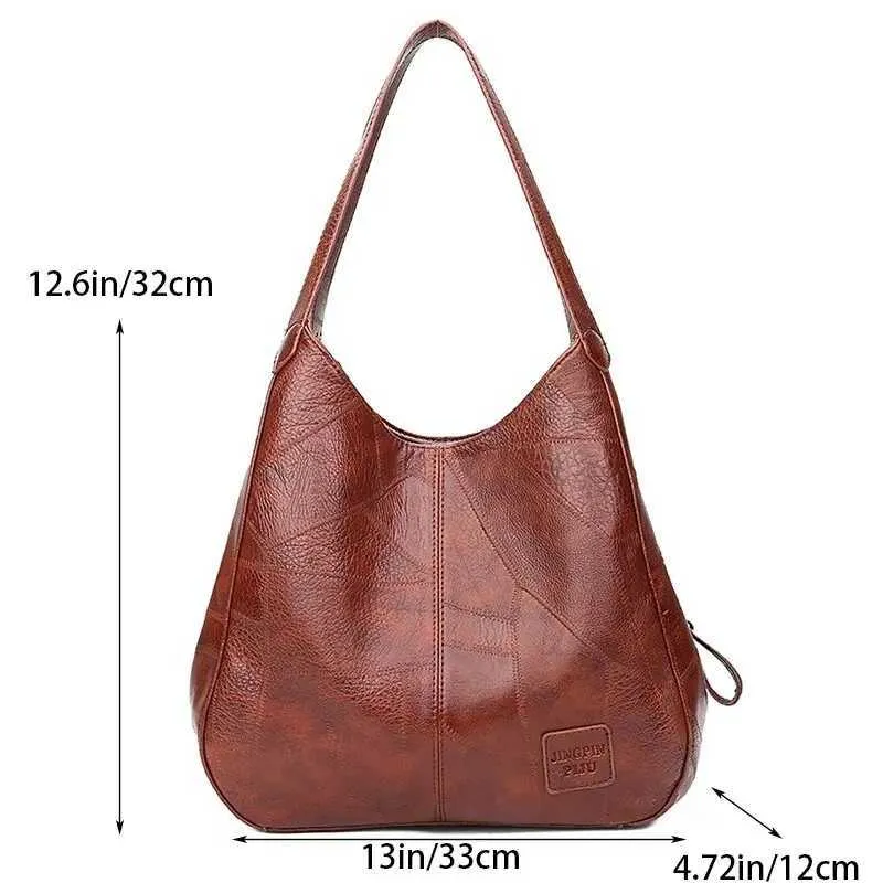 Vintage Leather Large Capacity Marble Grain Womens Shoulder Bag Daily Commuter Handbag Shoppin241104_voghion.com