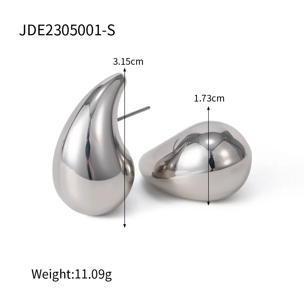 Collier pendentif goutte d'eau en acier inoxydable plaqué or PVD pour femme avec chaîne légère et étanche en métal_voghion.com