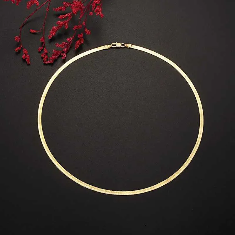 top-level Pendant Necklaces New In Gold 18 K 18/20/22/24 Inch 4MM Blade Womens Chain Necklace Designer Jewelry Free_voghion.com