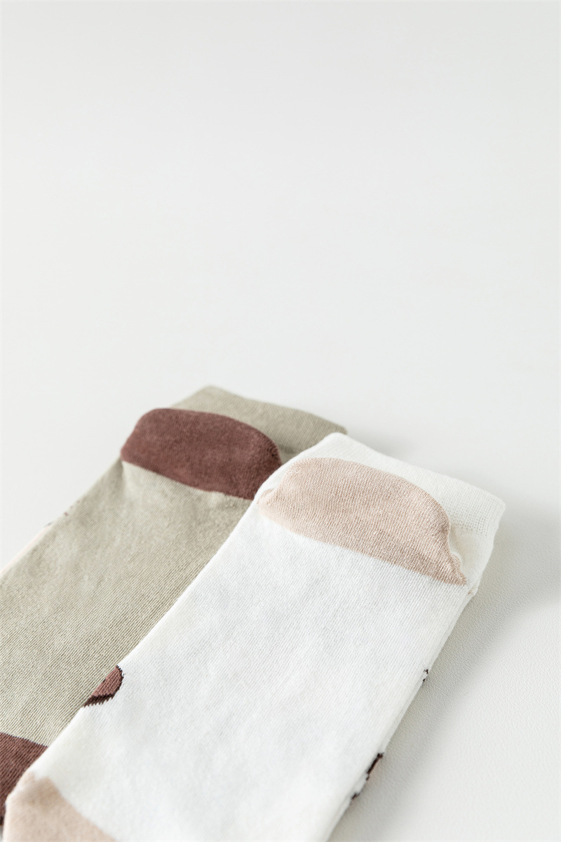 5pcs Of Spring And Summer Cartoon Women's Tube Boat Casual Japanese Style Short Cute Letter Cat Straight Socks_voghion.com