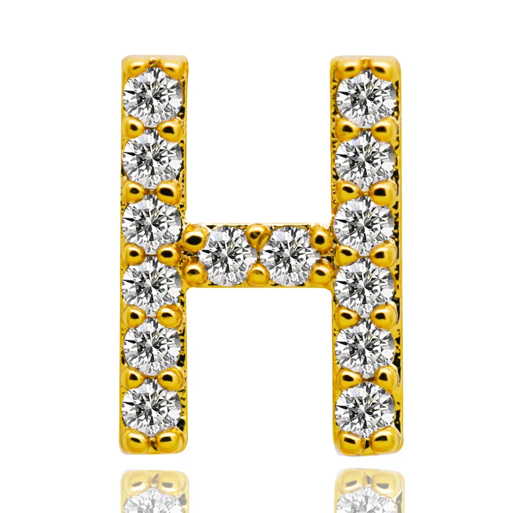 & Oro bianco ghiacciato A-Z Lettera personalizzata Grillz Full Dia fai da te Fang Grills Dente inferiore Cap Hip Hop Dentale Bocca Denti_voghion.com