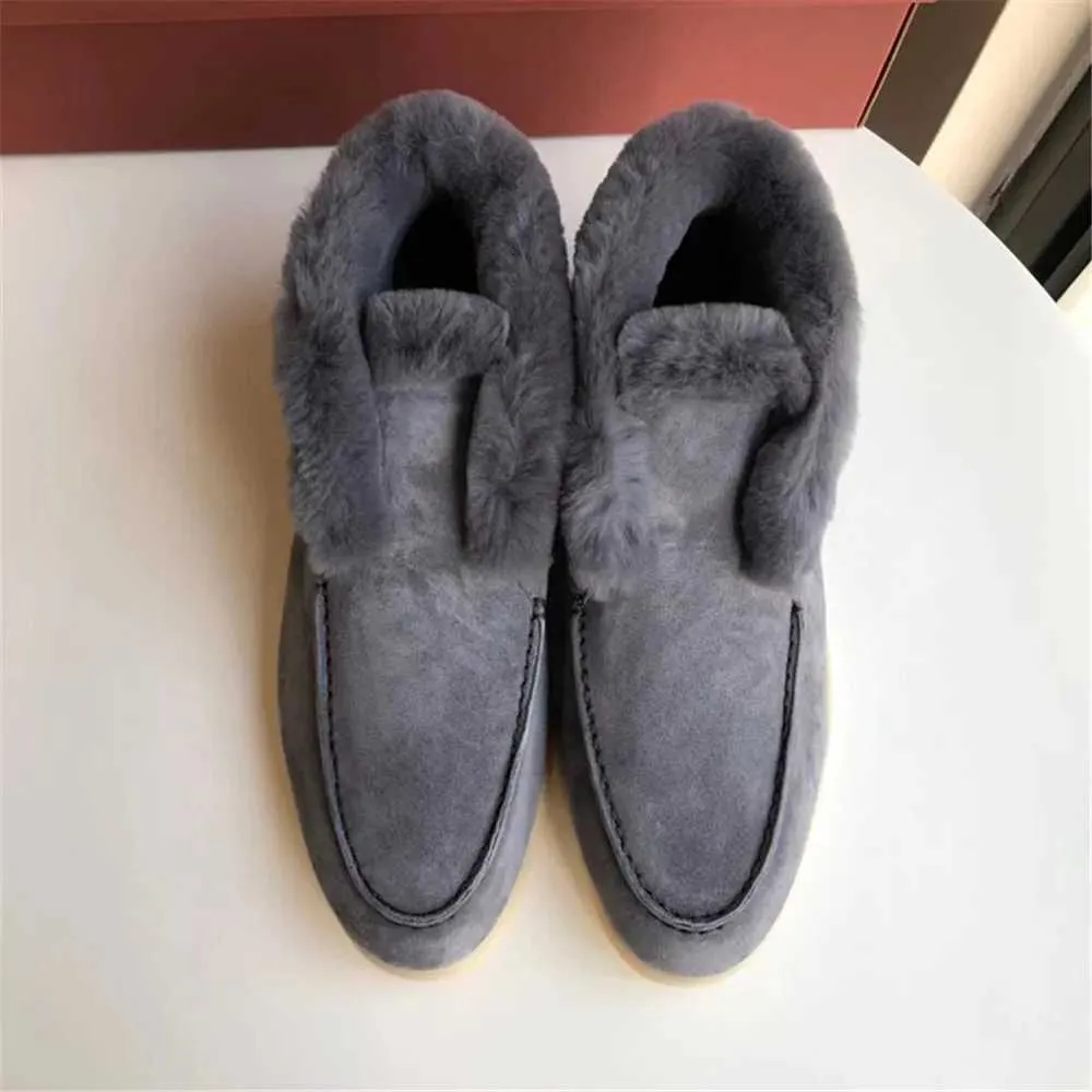 Casual Winter Short Snow Boots for Women Natural Wool Fur Loafers Cow Suede Warm Flat Shoes L * P z241106_voghion.com