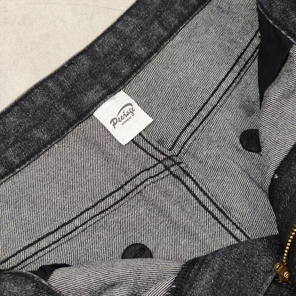 PEERAGE Y2k Retro Rhie Washed Wide Leg Baggy Long Jorts Vyriški Gatvės stiliaus Oversized Frayed Black Grey Loose Denim Jeans_voghion.com