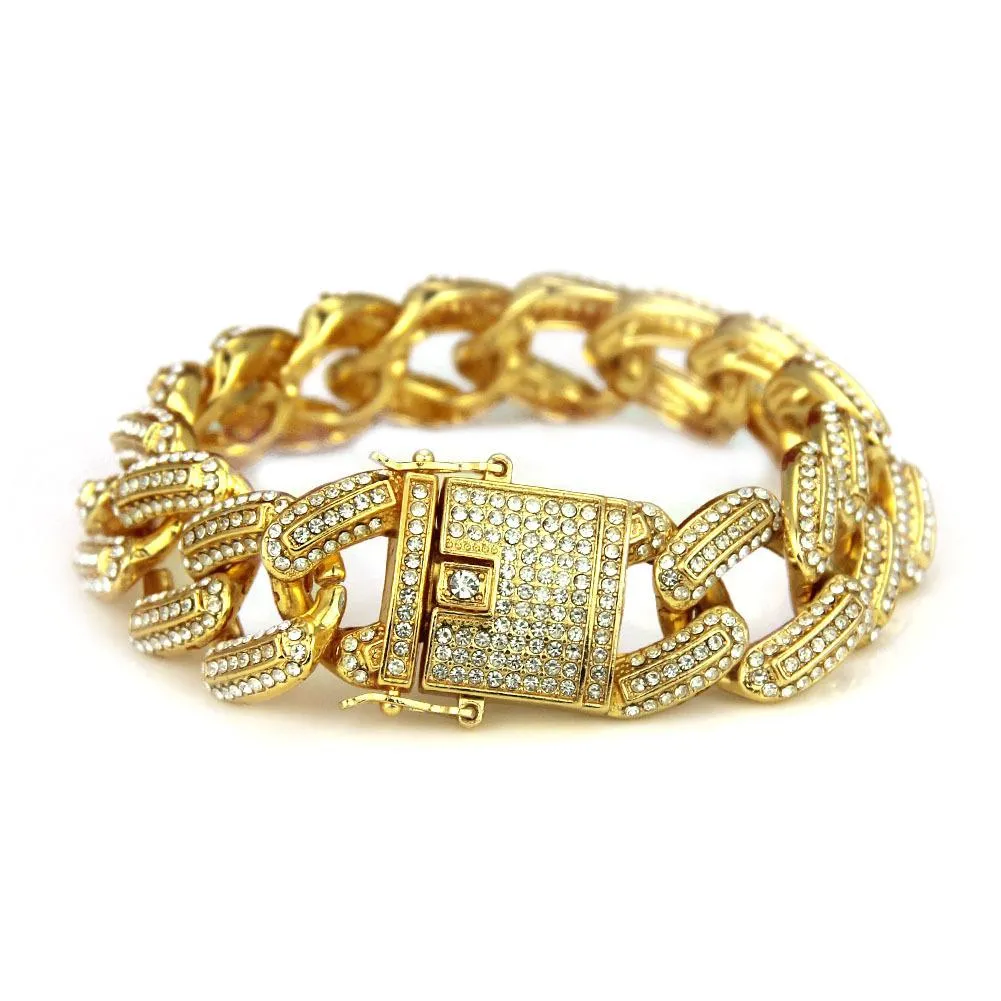 Neu Personalisierte Bling Diamant Herren Gold Cuban Link Kette Armband Hip Hop Rapper Ketten Schmuck Weihnachtsgeschenke Männer_voghion.com