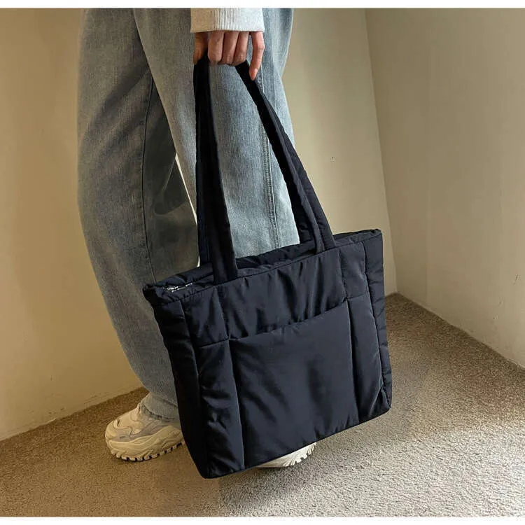 New Cotton Material Tote Bag Women College Students Canvas Bags Nylon Handbag_voghion.com