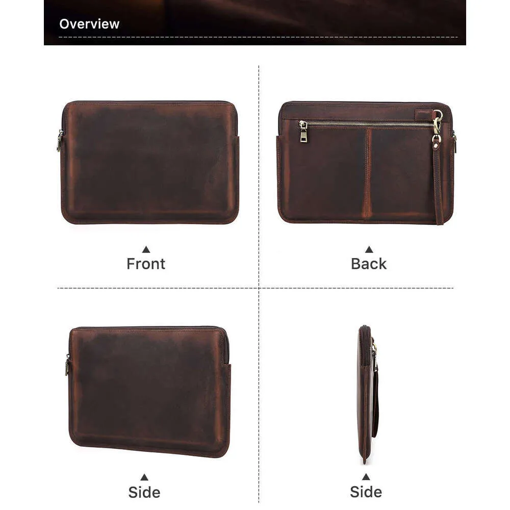 Borsa per laptop da uomo per Book Air Pro 13 14 15 pollici in pelle di mucca, custodia per tablet Lenovo Thinkpad Matebook_voghion.com