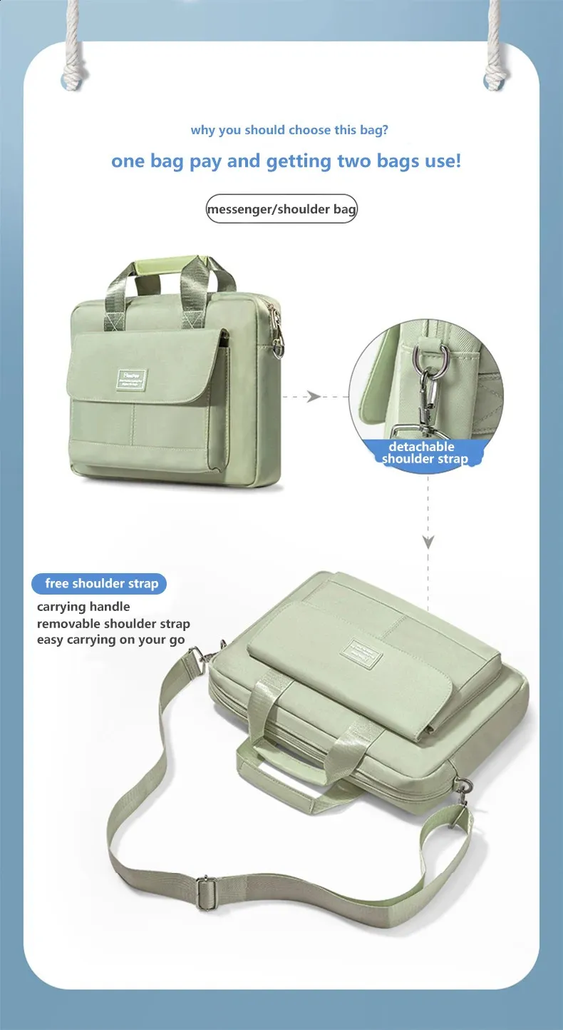 13.3 14 15.6 16 inch Laptop Bag Shoulder Handbag Briefcases Sleeve Case For book Air Pro HP 240907_voghion.com