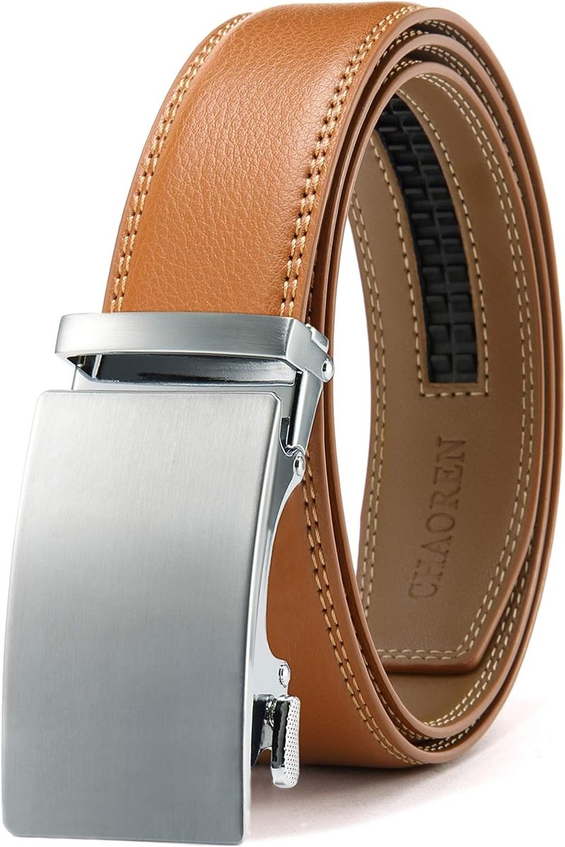 CHAOREN Men's Leather Ratchet Belt - Easy Style (35mm)_voghion.com