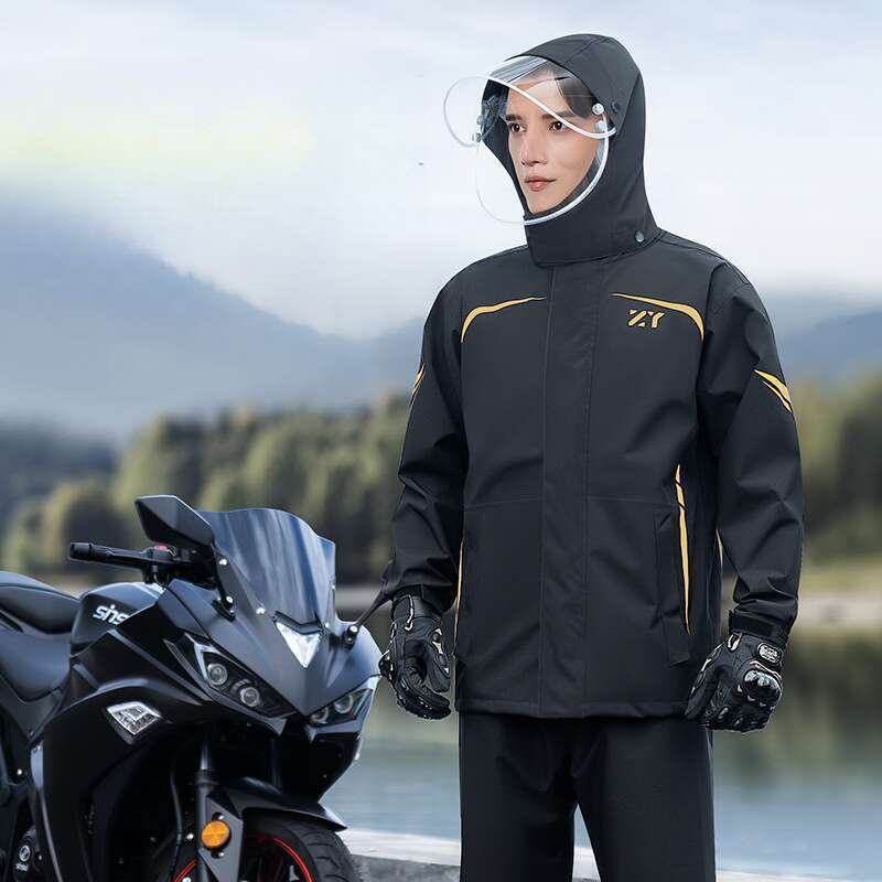 Raincoat Riding Set Motorcycle Split Type Raincoat Rain Pants Anti Riot Reflective Long Fishing Men's Thick Women's_voghion.com
