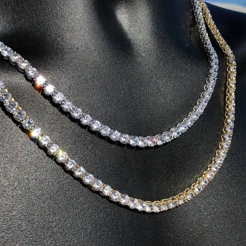 Verige za moške in ženske zlate kvadratne verižice ledeni diamanti hip hop ogrlica choker sier bling luksuzen nakit za_voghion.com