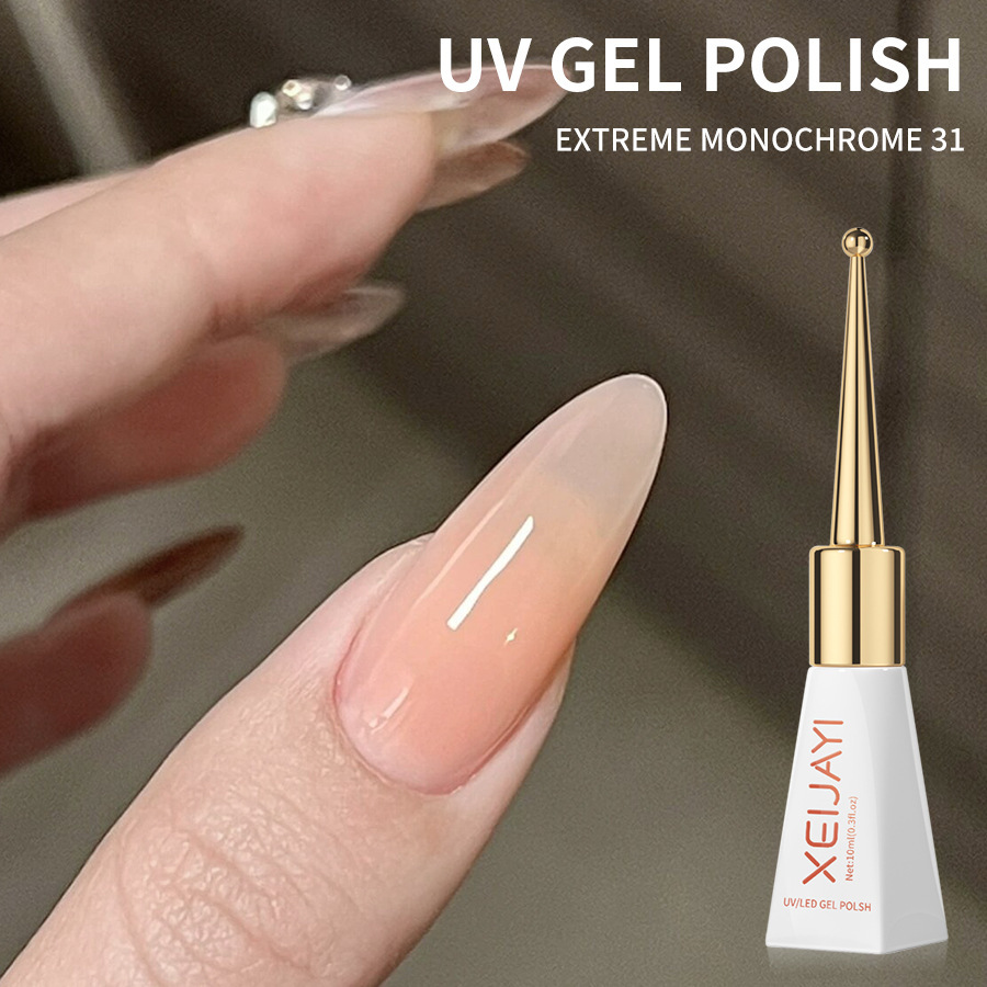 Nagelkleber Neuer beliebter einfarbiger Nagellack, Nude-Farbe, neue Phototherapie, lang anhaltender, waschfreier Nagellack, speziell für Nagelstudios_voghion.com