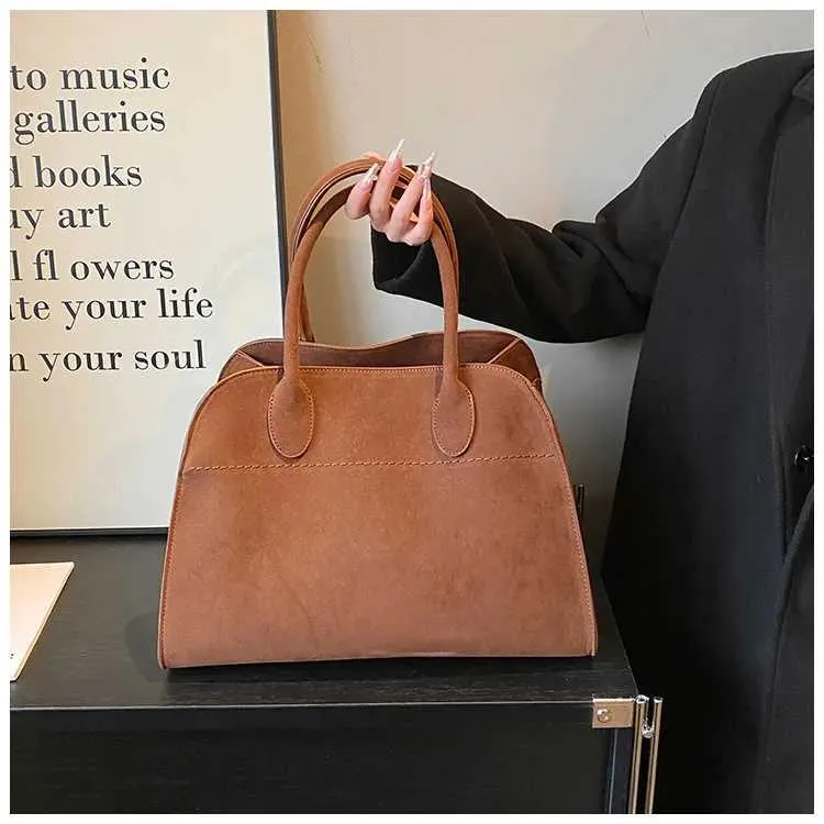 Designer Retro Suede Shoulder Bag Large Capacity Handbag Fashion_voghion.com