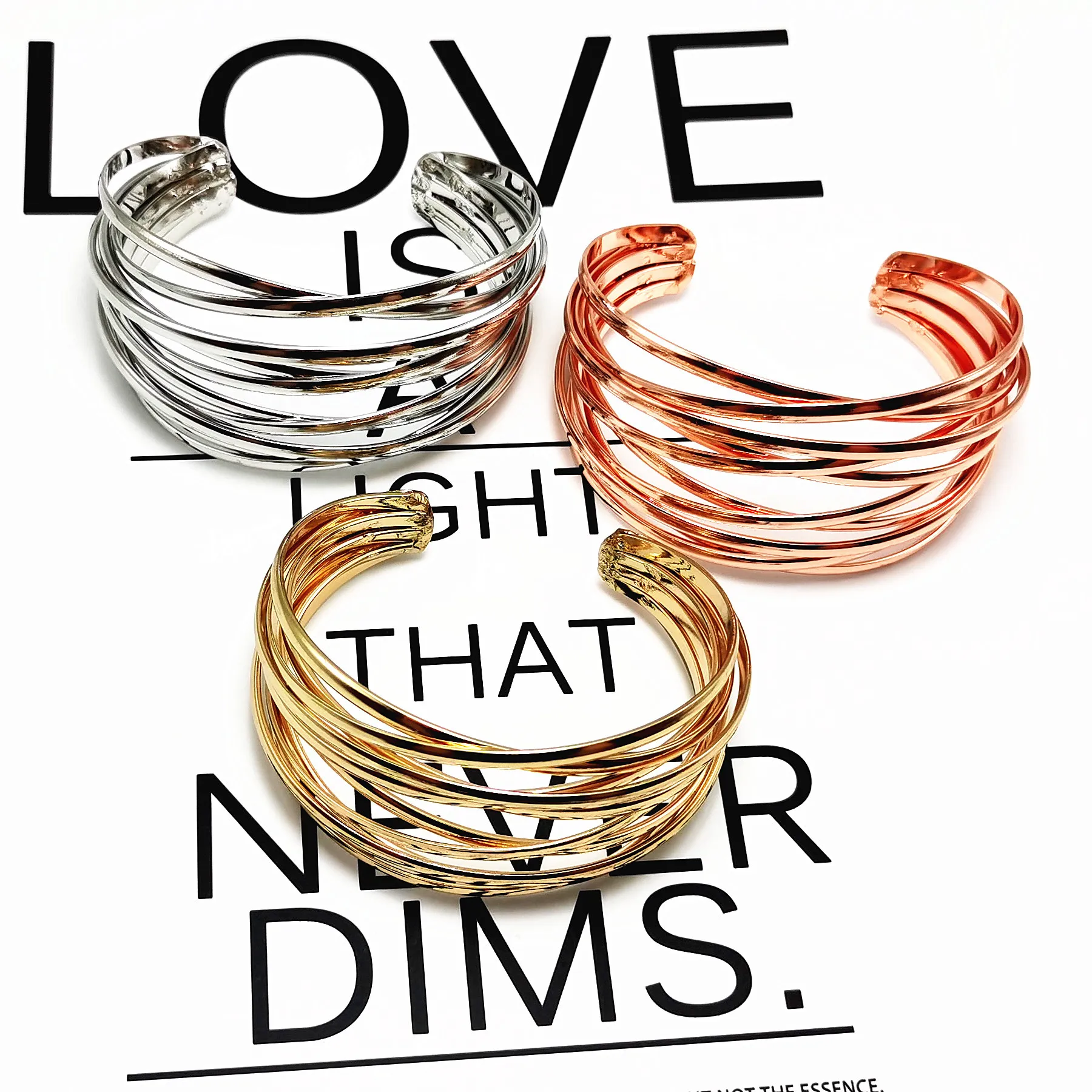 Armreif Mode Legierung Runde Kette Charme Für Frauen Weibliche Gold & Silber Farbe Armbänder Schmuck_voghion.com