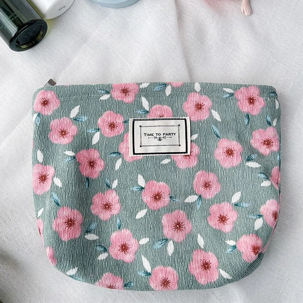 Trousse de toilette en jacquard floral, simple et tendance, grande capacité, idéale pour les voyages, les soins de la peau, les produits de toilette et le maquillage_voghion.com