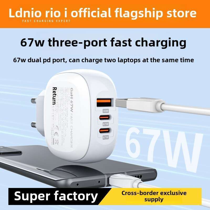 LDNIO Laptop töltő Európai Szabványos 67W Mobiltelefon Tablet Digitális Dugó Több Portos Gyorstöltés_voghion.com
