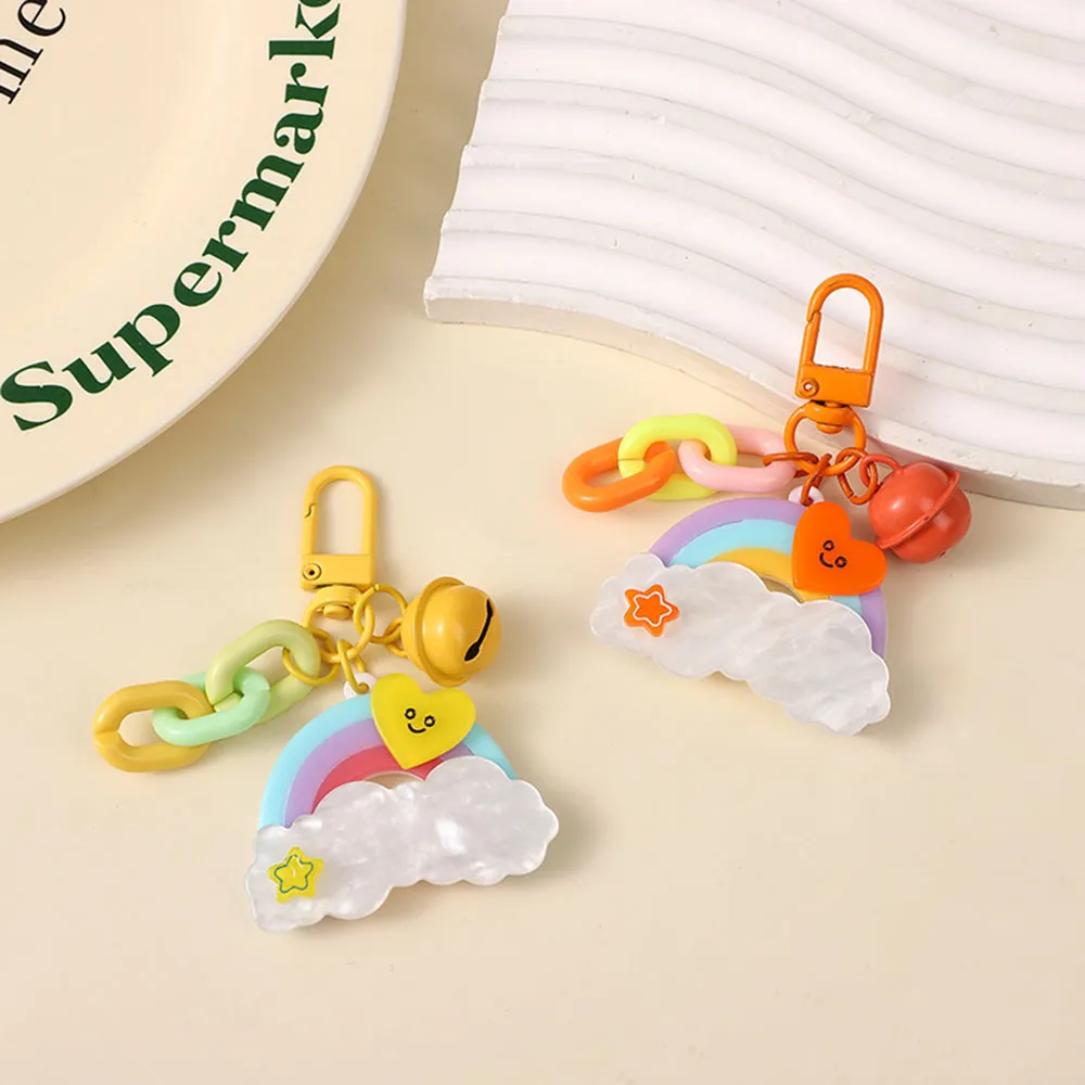 Candy Color Cute Keychain Car Key Accessories Funny Cloud Creative Backpack Pendant Ornament Gift Cartoon Bag Hangings_voghion.com