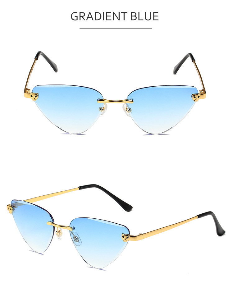Men's Sunglasses Leopard Frameless Sunglasses New Fashion Wave Legs Personality Sunglasses Trendy Street Shooting Retro Sunglasses_voghion.com