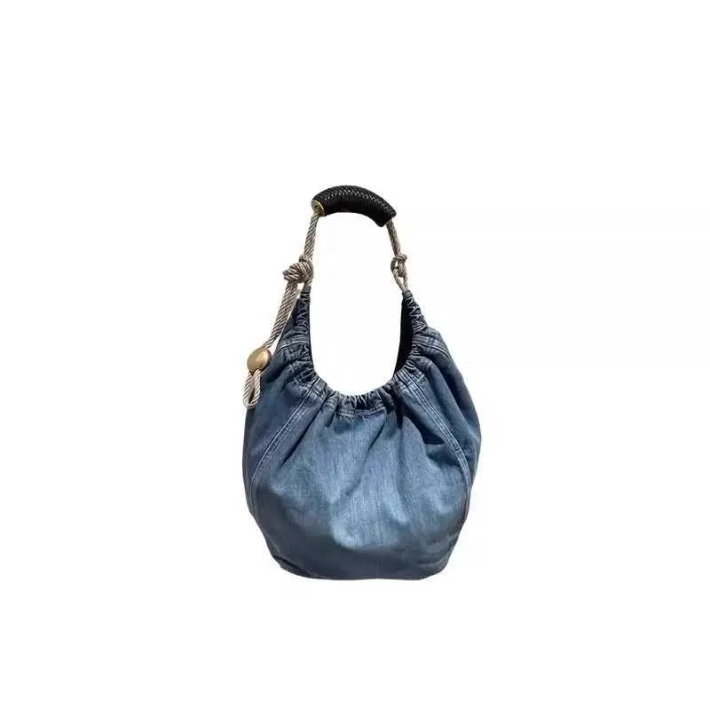 Borsa a tracolla in denim per donna, alla moda, a tracolla, casual, chic, da viaggio, all'aperto, tote, da donna, 2024C241103_voghion.com