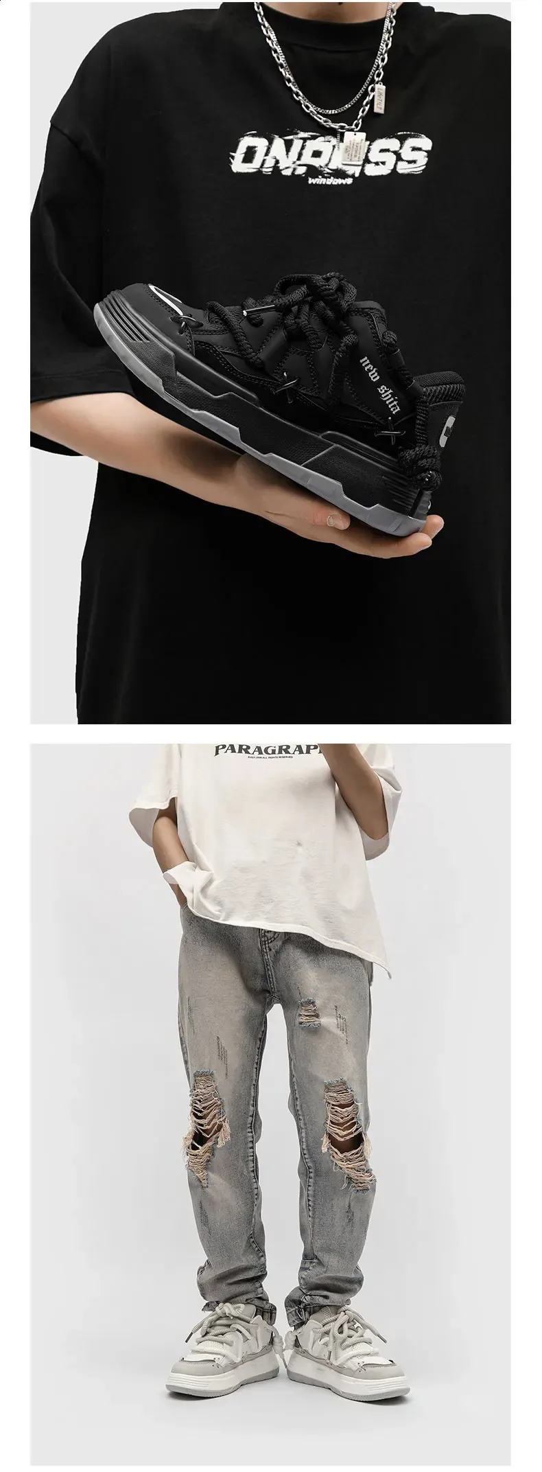 buty damskie ly bread szeroka podeszwa para unisex krótkie i pulchne trampki hip-hop 41 42 44 240911_voghion.com