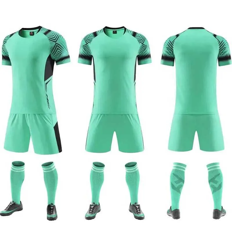 New Adult Kids Soccer Jersey Overwear Kit Men Children Football Training Uniforms Suits Boys Running TracksuitW241020_voghion.com