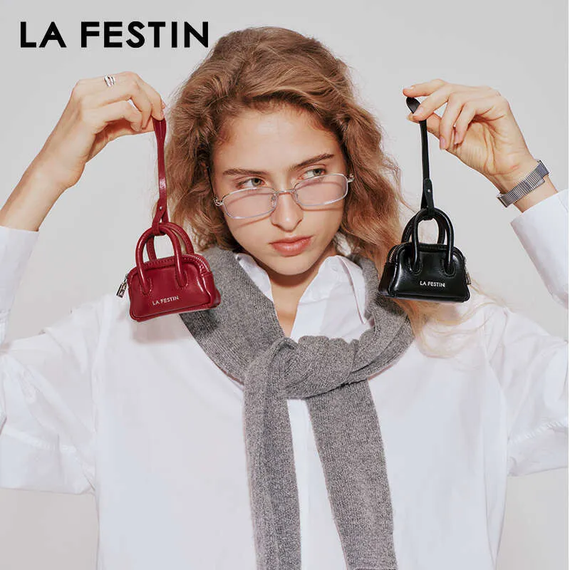 LA FESTIN Mini Auricolare Originale 2024 Nuovi Accessori Piccola Borsa Pendente in Pelle da Donna_voghion.com