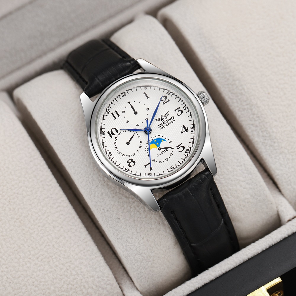 Dreiäugiges Paarpaar, personalisiertes Temperament, blaue Nadel mit einfacher Business-Herrenuhr, OL-Damenuhr_voghion.com