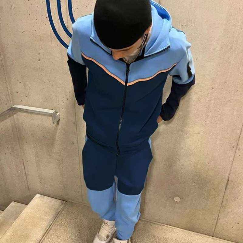 Heren hoodie mode casual sport rits jas broek set_voghion.com
