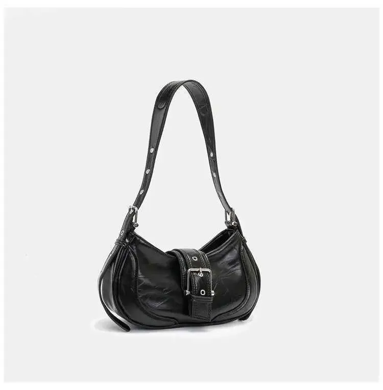 Sacs à main tendance Y2K pour femmes, sacoches à bandoulière en cuir PU noir, sacoches sous les bras, portefeuilles, de haute qualité_voghion.com