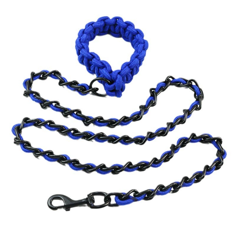 Heavy Duty Dog Leash Large Breed Braided Training Lead Black_voghion.com