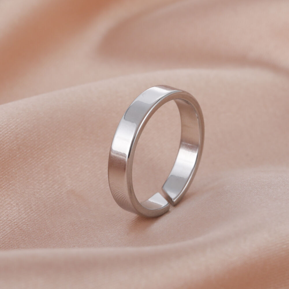 Bague ouverte minimaliste pour couples en acier inoxydable bijou_voghion.com