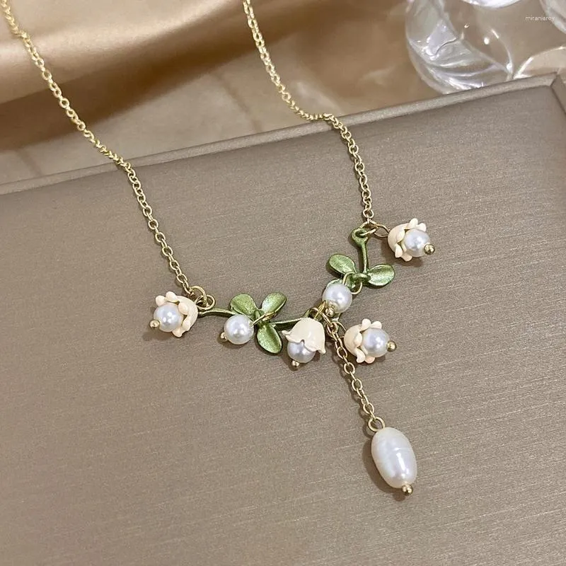 Anhänger Halsketten Lifefontier Süße Glocke Orchideen Blume Für Frauen Mädchen Temperament Emaille Hochzeit Choker Halskette_voghion.com