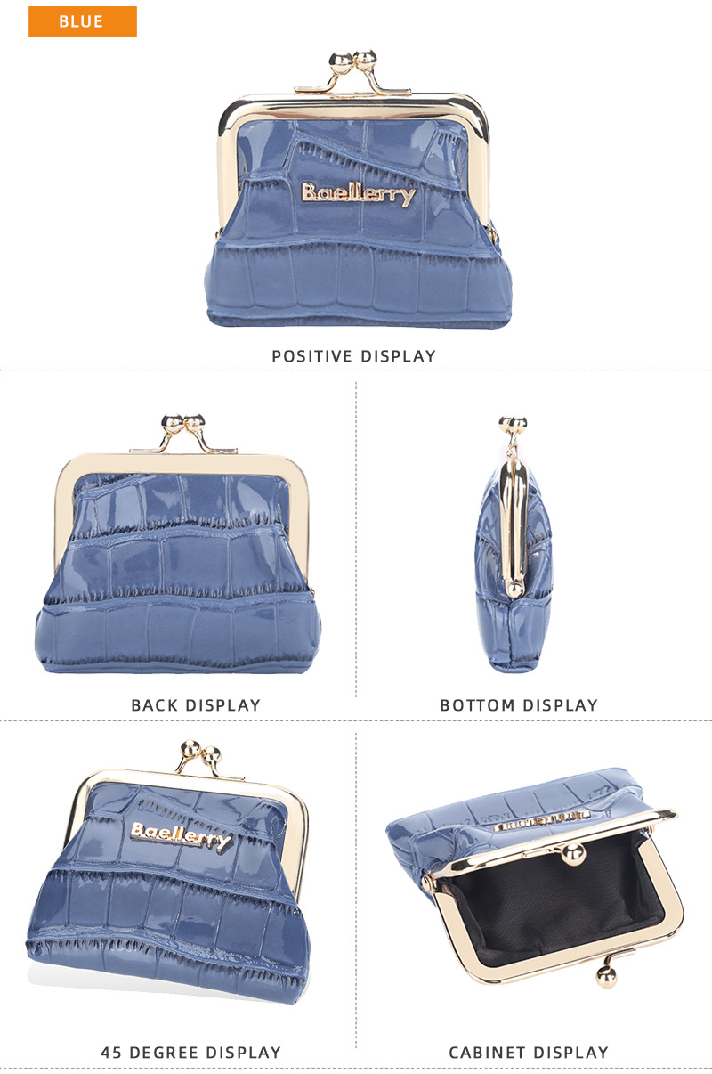 Nuovo modello di coccodrillo borsa moda lucida portafogli in pelle PU borse retrò con clip in metallo per le donne 2024 portamonete_voghion.com