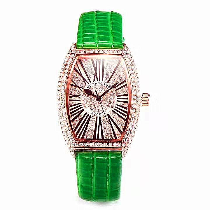 Micro Network Red Wine Bucket Klassische römische Roségold-Paaruhr für Herren und Damen_voghion.com