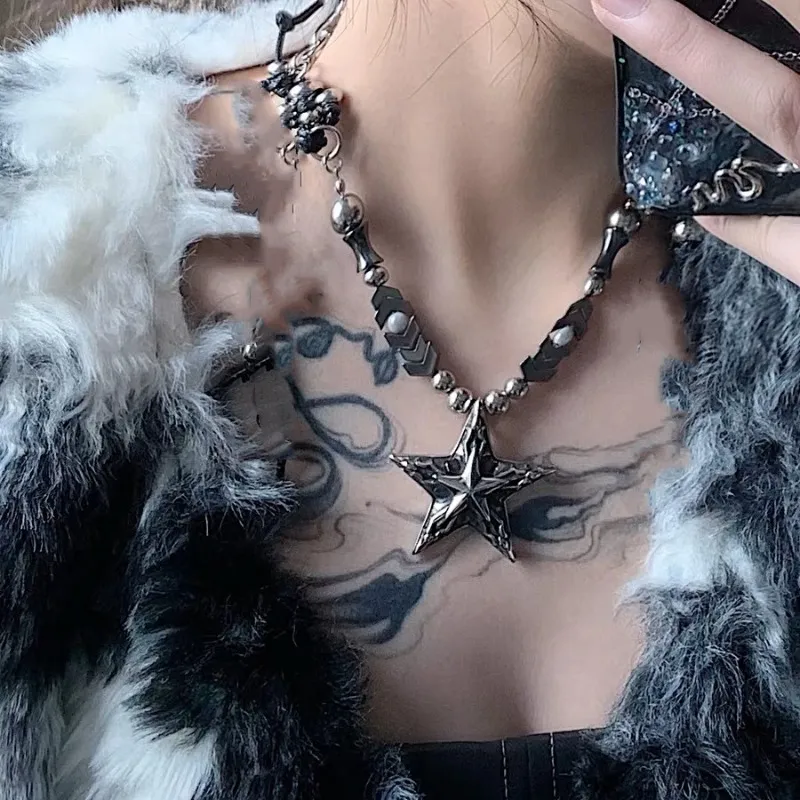 Kettingen Japanse subcultuur Y2k meteoriet ster awn ontwerp high-end super harde kern neutrale punk ketting vrouwelijk_voghion.com