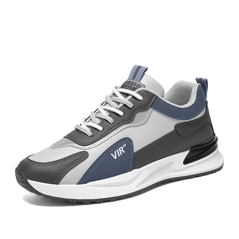 Zapatos deportivos casuales de suela gruesa versátiles para hombre, de cuero, para correr, de algodón, del mismo estilo, nuevos, 2024_voghion.com